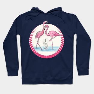 Flamingos Watercolor and Ink Painting Hoodie